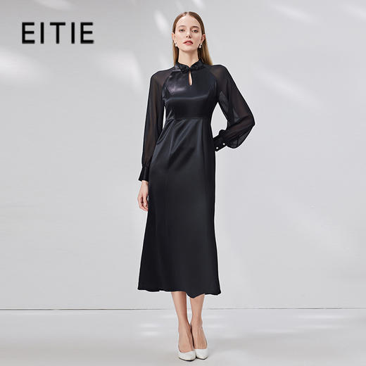EITIE爱特爱秋季新款优雅中式改良旗袍礼服女宴会连衣裙礼服7177807 商品图0