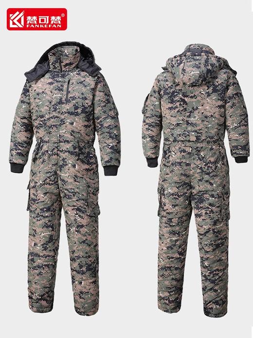 连体工作服男加厚棉服冬季防泼水连体工装钓鱼冷库仓库防寒工服 商品图1