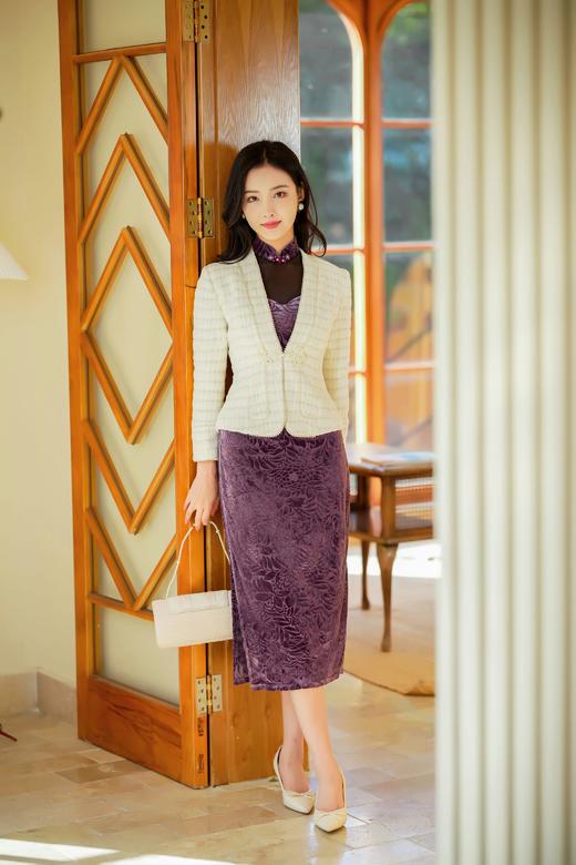 逸红颜明月优选#【茗霜】  精纺花呢格子小香风外套，经典贵气，显高显瘦！ 商品图8