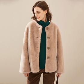 【2023新款】羊剪绒大衣女短款皮草外套2023冬季新款颗粒绒小个子羊毛外套