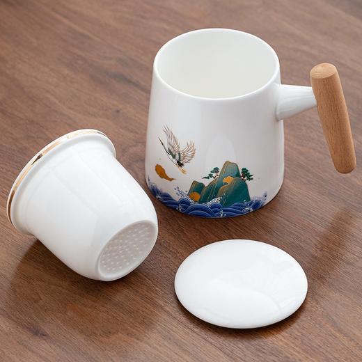 陶瓷功夫茶杯茶水分离办公杯大容量过滤茶漏马克杯个人专用便携包 商品图3