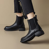 ZHR平底短靴2023秋冬新款氛围感法式短靴女百搭时尚拼接针织短靴 商品缩略图3