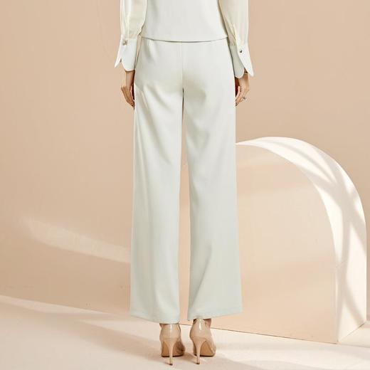 百姿 直筒阔腿裤2023秋季新款西装裤垂感宽松裤子高腰长裤92002 商品图3