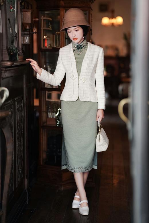 逸红颜明月优选#【茗霜】  精纺花呢格子小香风外套，经典贵气，显高显瘦！ 商品图13