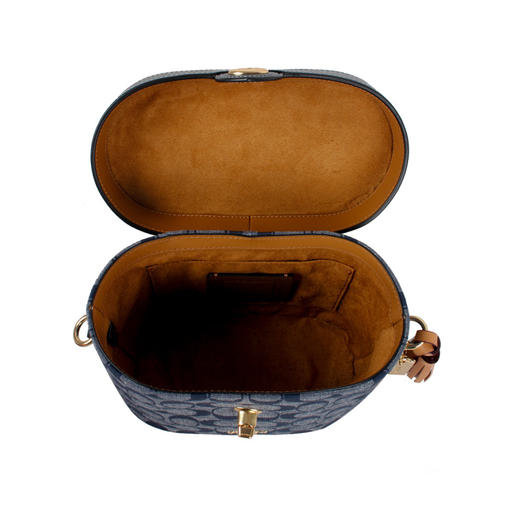 COACH 奥莱款女士牛仔布配皮单肩斜挎手提包 商品图5