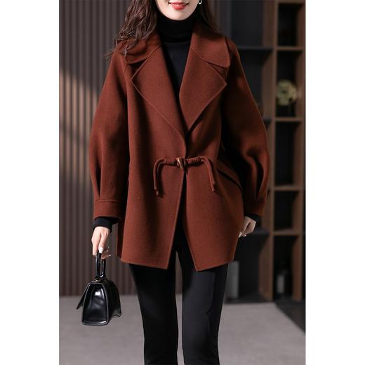 【2023新款】设计感牛角扣双面羊毛大衣女2023冬季新款韩版西装领毛呢外套 商品图1