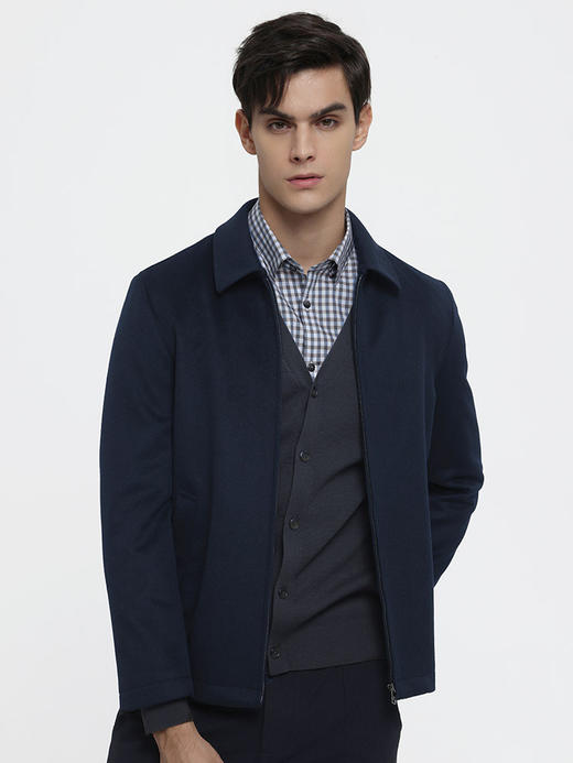 callisto藏青羊绒毛混纺行政夹克 FRFEJ010H 商品图0