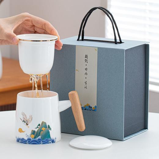 陶瓷功夫茶杯茶水分离办公杯大容量过滤茶漏马克杯个人专用便携包 商品图0