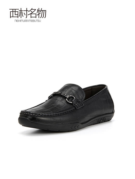 西村名物2023秋季新品软底牛皮豆豆鞋休闲软皮鞋通勤一脚蹬X13CW34631 商品图1