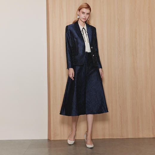 EITIE爱特爱秋季新款优雅气质A字伞裙显瘦半身裙7106809 商品图1