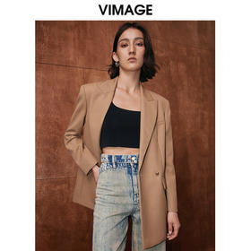 VIMAGE纬漫纪冬季新款时尚百搭显瘦干练西装外套V2003613