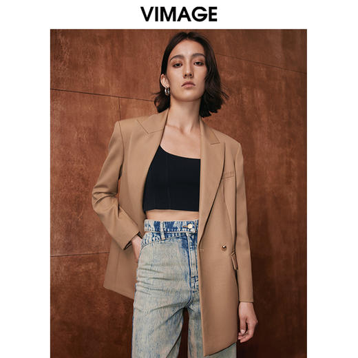 VIMAGE纬漫纪冬季新款时尚百搭显瘦干练西装外套V2003613 商品图0
