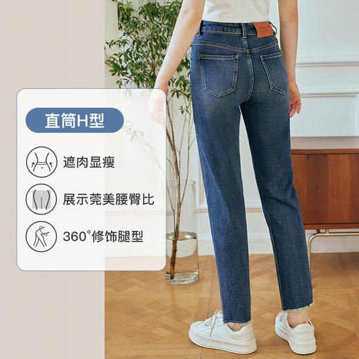 OLrain欧芮儿直筒牛仔裤女初秋2023年新款高腰显瘦梨型身材九分裤 商品图1