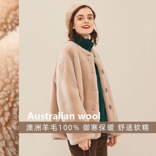 【2023新款】羊剪绒大衣女短款皮草外套2023冬季新款颗粒绒小个子羊毛外套 商品图1