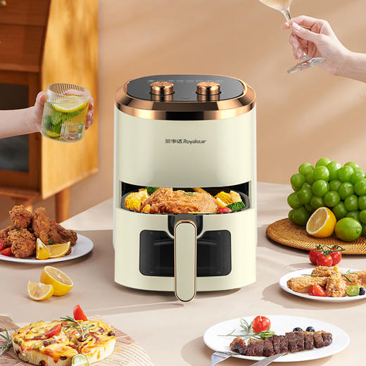 【可视窗口 轻烟少油】荣事达空气炸锅家用多功能3.5L大容量可视电炸锅精准定时不粘易清洗无油烟空气炸锅RS-AF1537S 商品图2