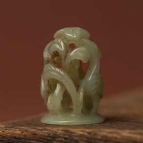 清 玉雕仙鹤炉鼎