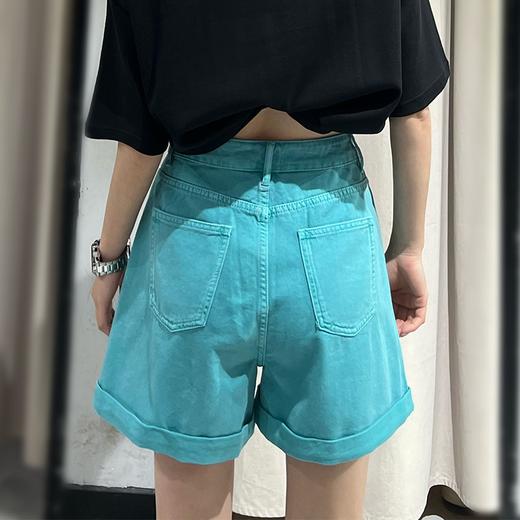 423MZ卷边高腰牛仔短裤30612（蓝A） 夏季 361872000028 商品图2