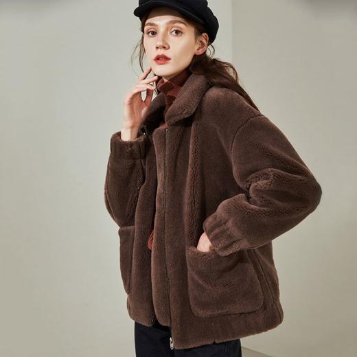 颗粒羊剪绒大衣女短款2023冬季新款韩版宽松显瘦羊毛皮草外套 商品图1