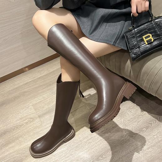 ZHR长筒靴女2023秋季新款简约风气质长筒靴舒适百搭不过膝骑士靴 商品图10