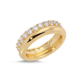 北京仓｜Lili Claspe-Banded Love-锆石 金色 戒指 ［美国设计师］