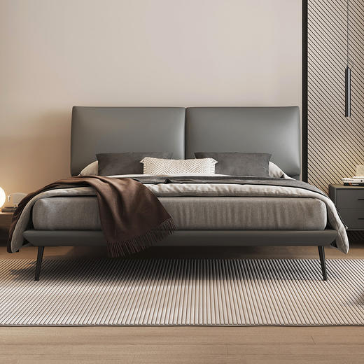 喜梦宝软床生态真皮床现代轻奢主卧双人床婚床储物软床 商品图0