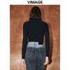 VIMAGE纬漫纪秋季新款黑色镂空设计感上衣V2013614 商品缩略图5