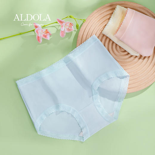 雅黛丽内裤女夏季薄款透气高腰三角裤桑蚕丝底裆少女风短裤3条装 商品图2