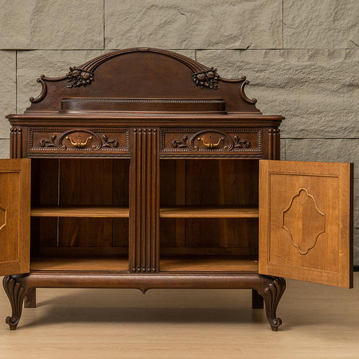 二十世纪 樱桃木嵌瘿木花卉纹西洋边橱 商品图3