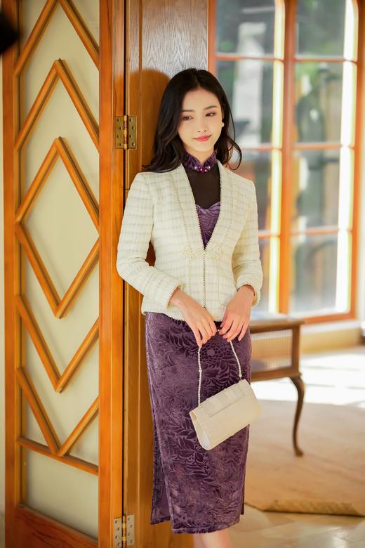 逸红颜明月优选#【茗霜】  精纺花呢格子小香风外套，经典贵气，显高显瘦！ 商品图9