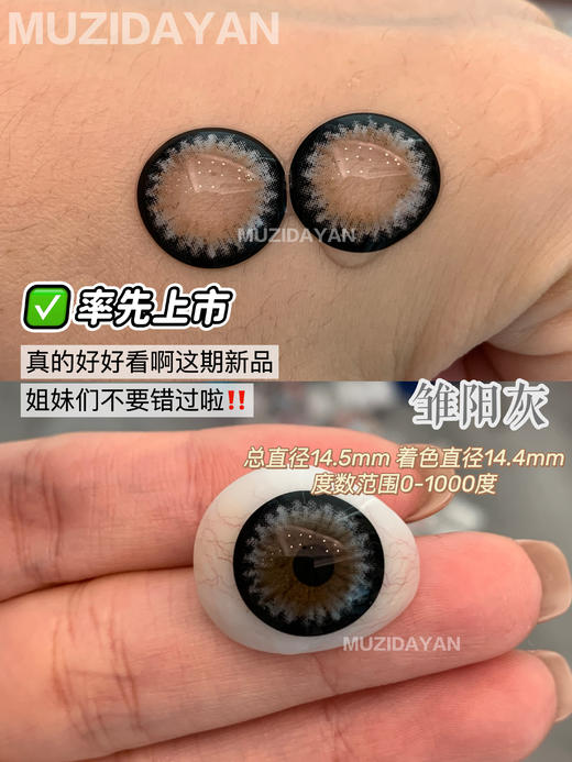 【本店实拍】AGENSCOLOR 雏阳系列棕  蓝  粉 灰14.5mm 【年抛 度数0-1000度 无525/575 】 商品图2
