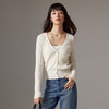 IN AND ON云柔感羊毛羊绒 复古绞花V领针织开衫53639 商品缩略图2