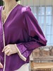 TYNVIE 雪纺木耳边装饰花瓣袖长袖上衣-紫色 商品缩略图3