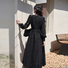 西遇法式宫廷风连衣裙女2023年秋季新款V领收腰复古优雅长袖长裙12038386 商品缩略图4