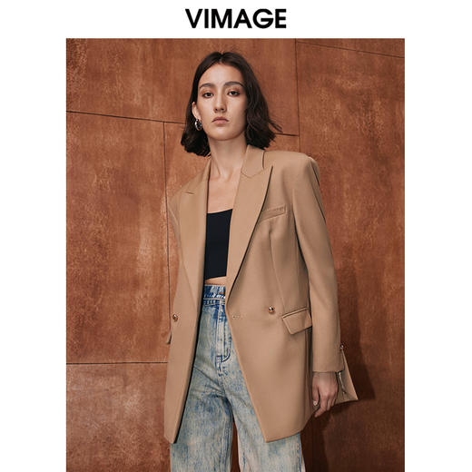 VIMAGE纬漫纪冬季新款时尚百搭显瘦干练西装外套V2003613 商品图2