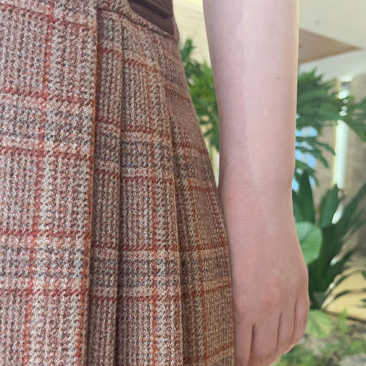 圣三利女装  时尚优雅格纹皮袢半身裙SL2035158 商品图3