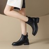 ZHR平底短靴女2023秋冬英伦质感便捷套脚松紧靴显瘦厚底圆头马丁 商品缩略图4