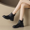 ZHR平底短靴女2023秋冬英伦质感便捷套脚松紧靴显瘦厚底圆头马丁 商品缩略图1