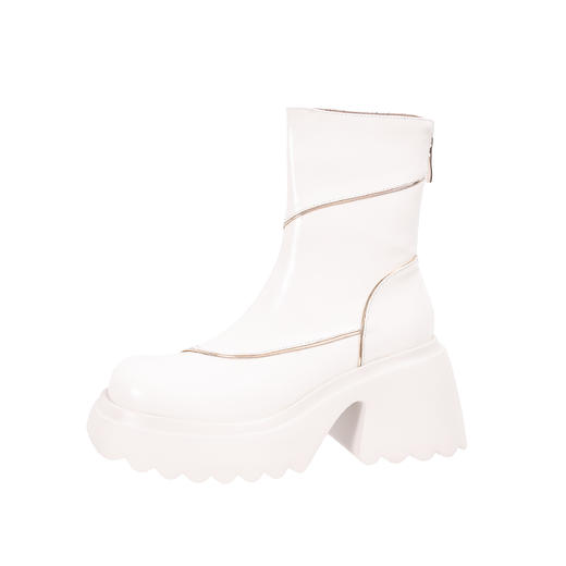 时尚简约，厚底粗跟后拉链短靴YS-ZA2638 商品图12