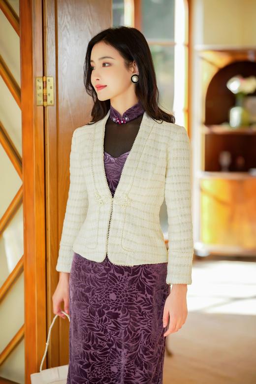 逸红颜明月优选#【茗霜】  精纺花呢格子小香风外套，经典贵气，显高显瘦！ 商品图12