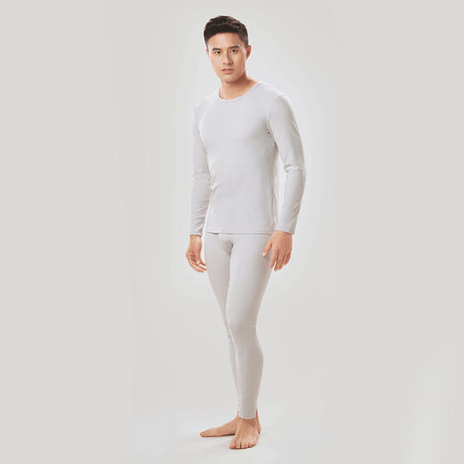 都市丽人都市锋尚轻暖保暖内衣男5至15度适穿阳离子罗纹绒5A抗菌保暖衣薄款套装秋衣秋裤新年本命年红品FW31A1 商品图2