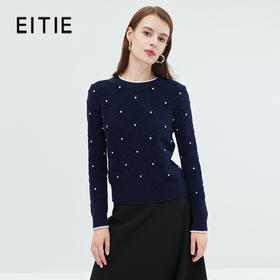 EITIE爱特爱冬季100%绵羊毛套头纯色打底基础款修身针织衫7201904