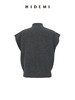 HIDEMI 极简小圆领立领廓形真丝羊毛针织马甲背心 黑色/灰色 商品缩略图4