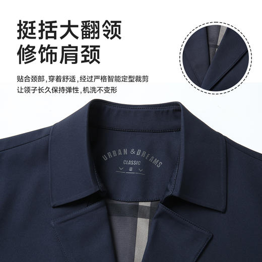 【新款DLC】大依优型大码男装中长款风衣外套男商务休闲加肥加大夹克上衣胖子显瘦 商品图3