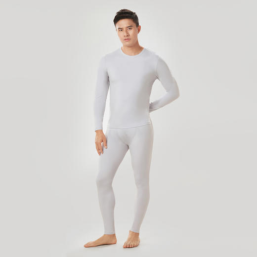都市丽人都市锋尚轻暖保暖内衣男5至15度适穿牛奶丝单面保暖衣薄款套装秋衣秋裤FW3AA2 商品图2