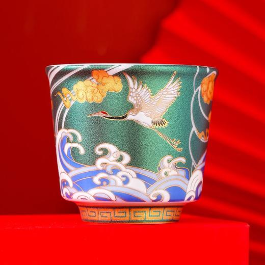 银延颈鹤望鎏银品茗杯 送礼送好友鎏金银杯 商品图7