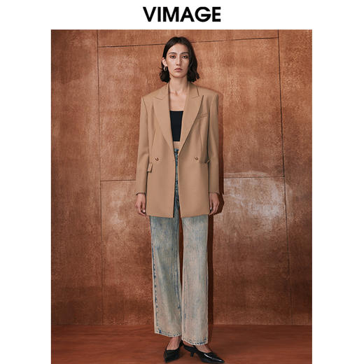 VIMAGE纬漫纪冬季新款时尚百搭显瘦干练西装外套V2003613 商品图1