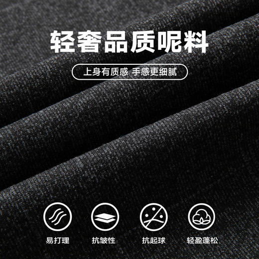 呢料丝光绒棉【新款DPS】大依优型大码男装秋季立领夹克男加肥加大商务休闲宽松弹力上衣外套胖子 商品图1