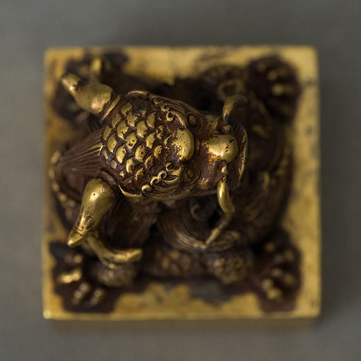 清 铜鎏金龙钮印章 商品图4