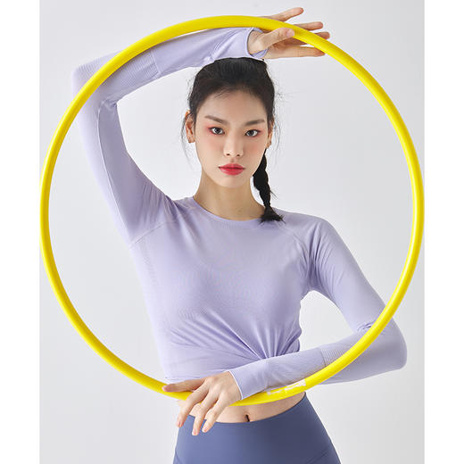 Leorrey乐拉运动长袖女显瘦透气健身上衣修身跑步训练休闲T恤套头衫 商品图3