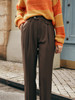 OLrain欧芮儿咖色休闲裤初秋2023年新款百搭显瘦气质高级烟管裤 商品缩略图2